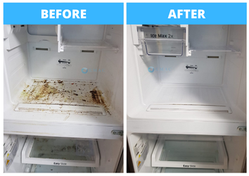 BEFORE & AFTER-refrigerator cleaning