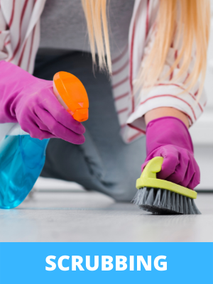 scrubbing-floor cleaning